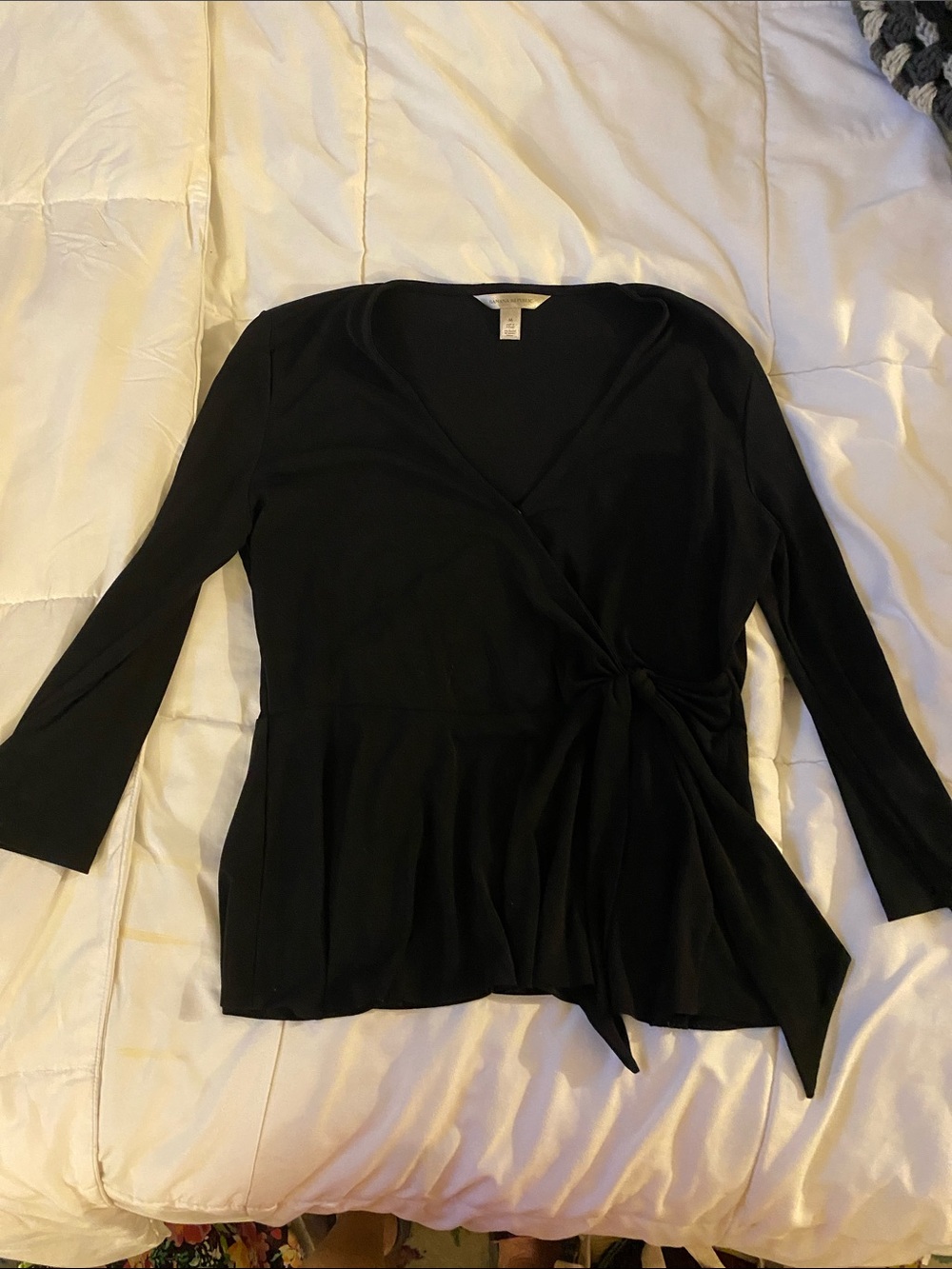Banana Republic Black Wrap-Style Women's Blouse